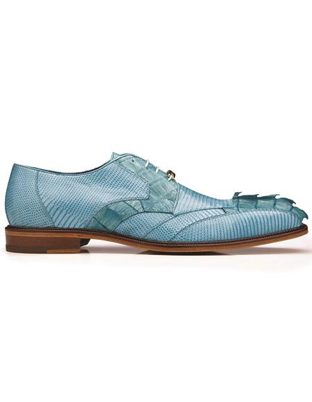 Belvedere Valter Caiman Crocodile and Lizard Shoes Summer Blue