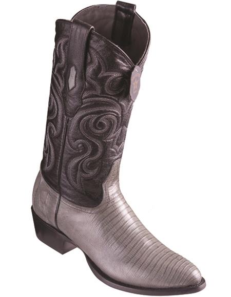 Los Altos Grey Teju R-Toe Cowboy Boots