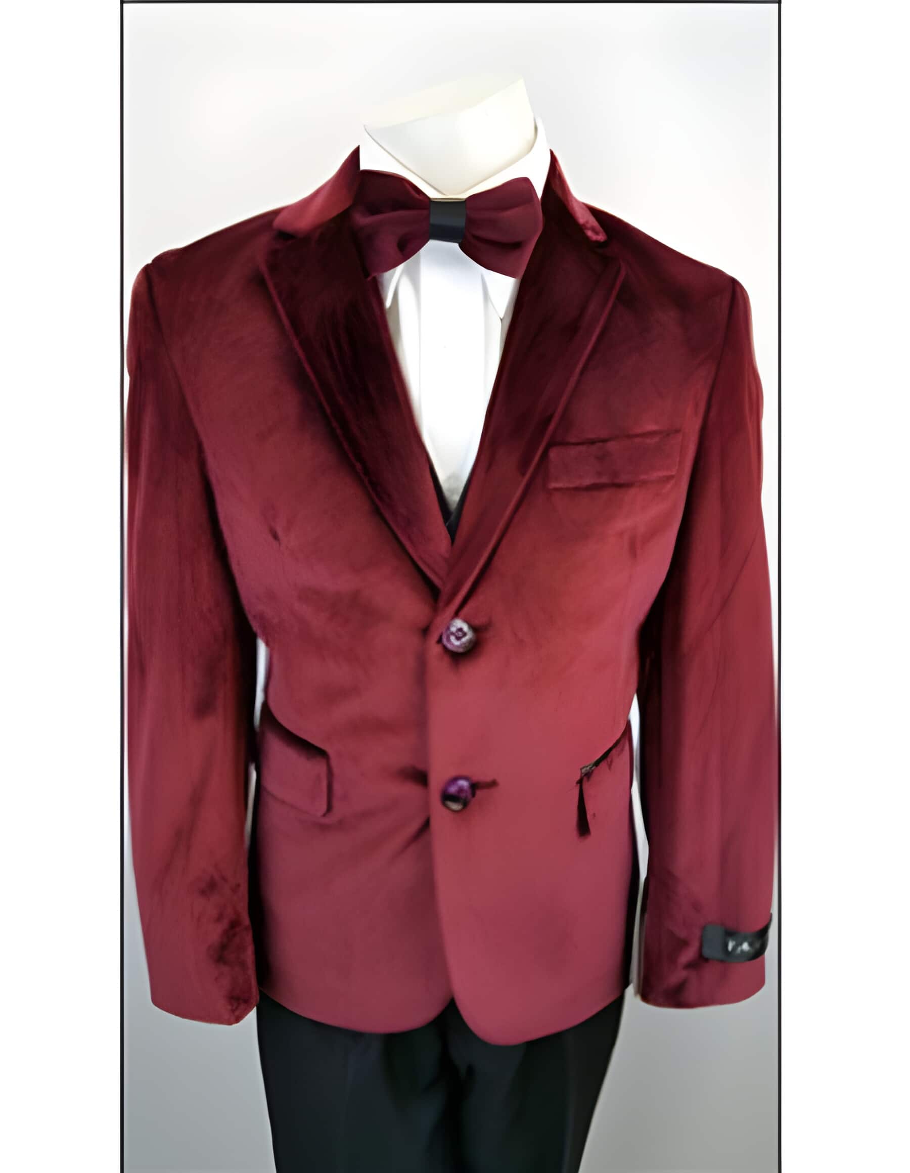Kids 2 ButtonsVelvet Wedding Burgundy Prom Toddler Suits for Weddings for Boys