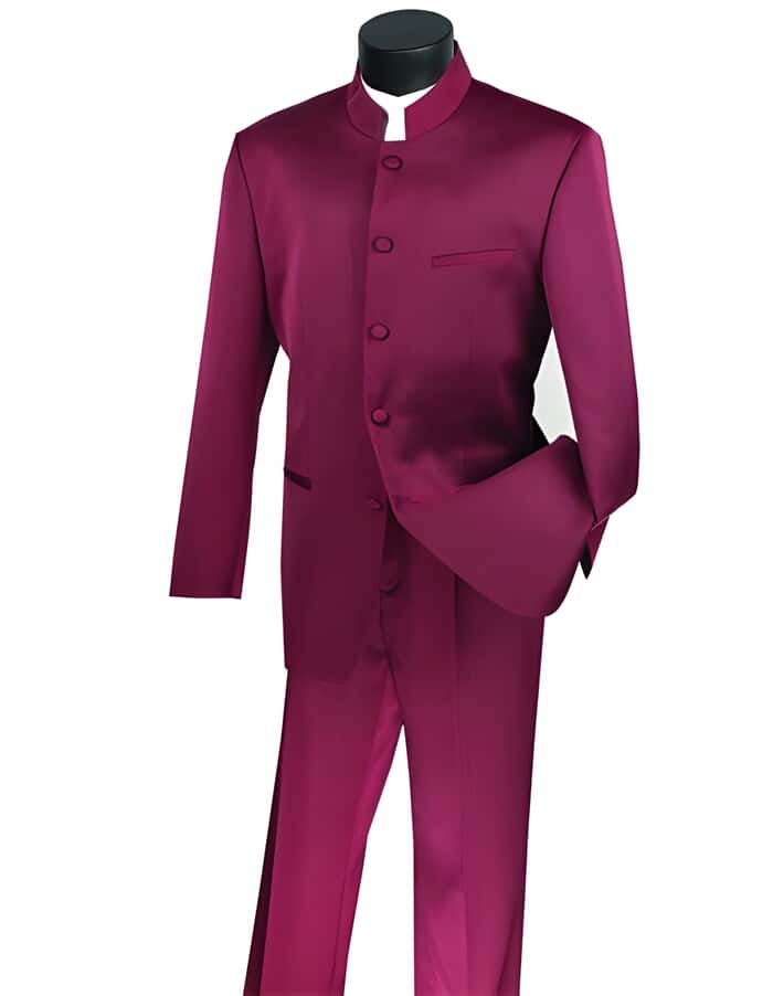 Mens 5 Button Maroon and Black Suit - Black and burgundy suit