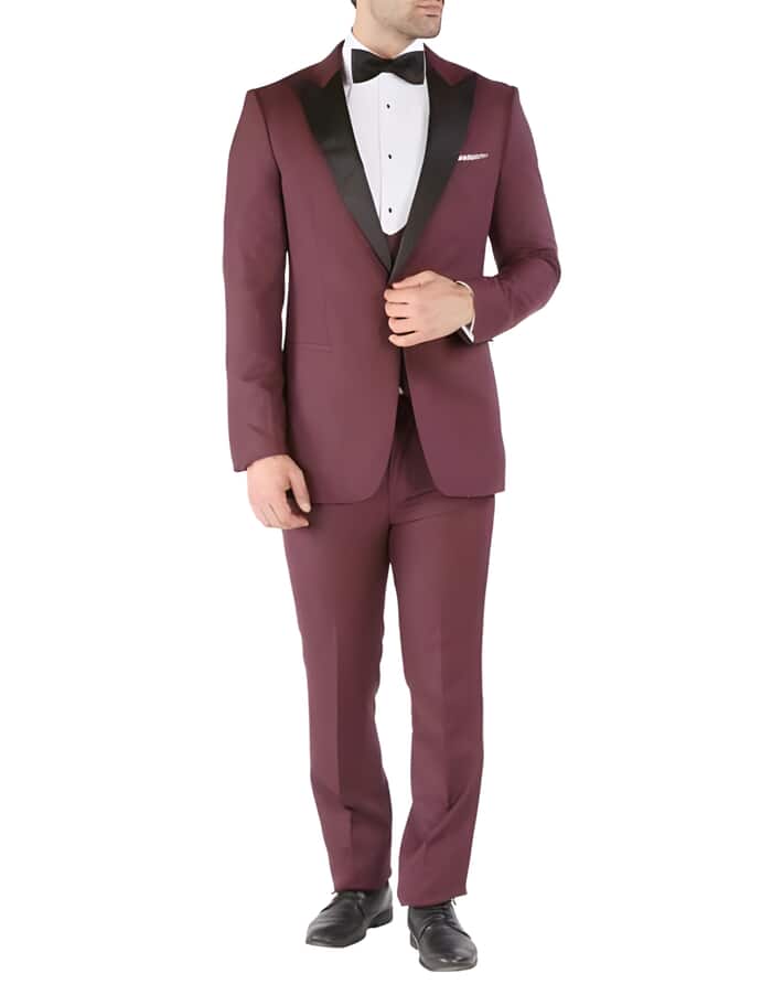Maroon and Black Mens Suit - Black and burgundy suit