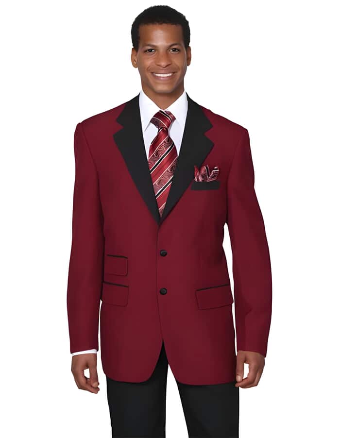 Mens Maroon and Black Suit - Black and burgundy suit