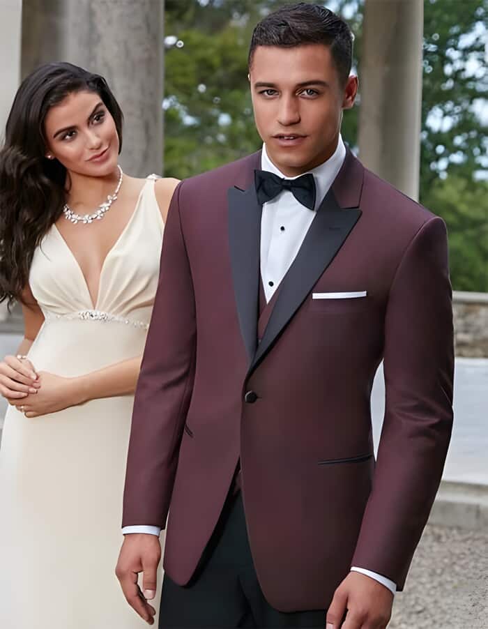 Maroon and Black Suit - Black and burgundy suit