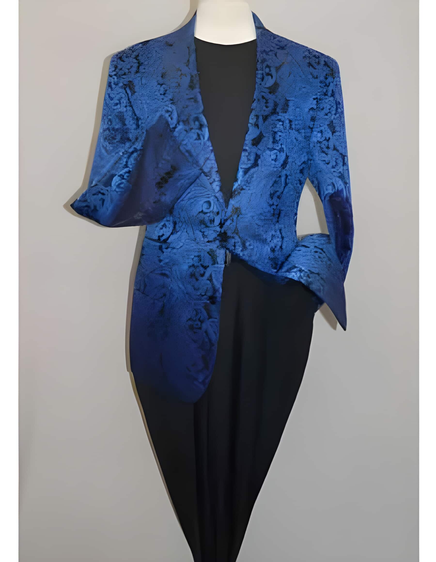 Two Buttons Paisley-100 Fancy Party Blazer Suit Jacket For Men Royal Blue